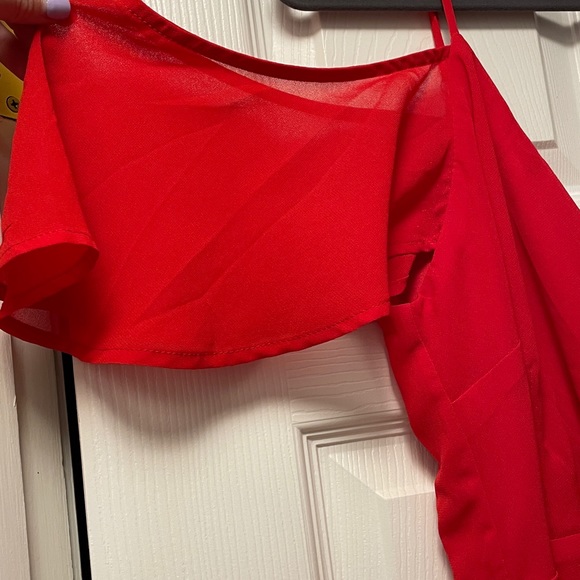 Cosmopolitan Red Off-the-Shoulder Skater Dress - Picture 6 of 11